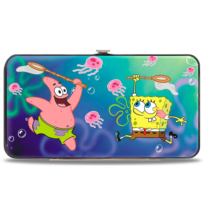 Hinged Wallet - Patrick Starfish & SpongeBob Jellyfishing + Jellyfish Catch Pose Hinged Wallets Nickelodeon   
