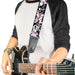 Guitar Strap - Punk Heart & Cross Bones w Skulls & Splatter Black White Guitar Straps Buckle-Down   