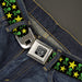 BD Wings Logo CLOSE-UP Full Color Black Silver Seatbelt Belt - Skulls & Stars Black/Green/Yellow Webbing Seatbelt Belts Buckle-Down   