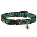 Cat Collar Breakaway - Palm Tree Silhouette Leopard Brown Turquoise Breakaway Cat Collars Buckle-Down   