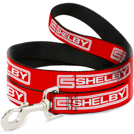Dog Leash - Carroll Shelby CS SHELBY Racing Logo Block Red/White Dog Leashes Carroll Shelby   