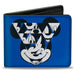 Bi-Fold Wallet - Mickey Mouse Kaleidoscope Face + Text Logo Blues White Bi-Fold Wallets Disney   