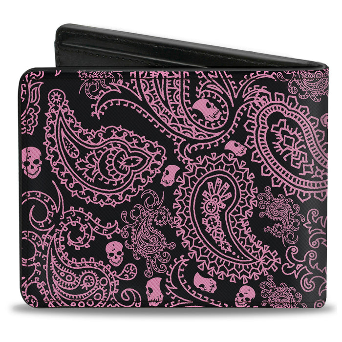 Bi-Fold Wallet - Bandana Skulls Black Pink Bi-Fold Wallets Buckle-Down   