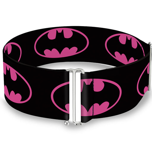 Cinch Waist Belt - Batman Shield-2 Black Fuchsia Womens Cinch Waist Belts DC Comics   