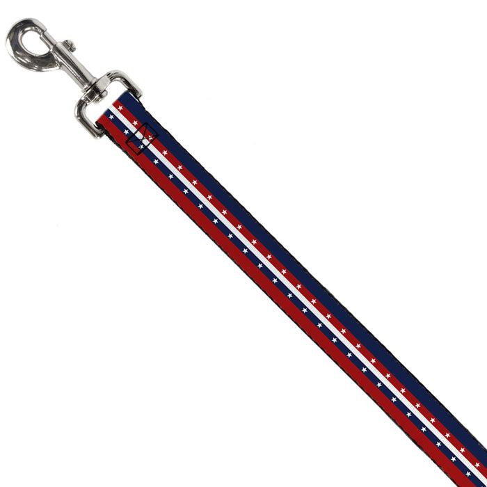 Dog Leash - Americana Stripe w/Stars Blue/Red/White Dog Leashes Buckle-Down   