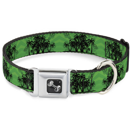 Dog Bone Seatbelt Buckle Collar - Palm Trees/Rings Greens/Blacks Seatbelt Buckle Collars Buckle-Down   
