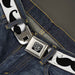 BD Wings Logo CLOSE-UP Full Color Black Silver Seatbelt Belt - Multi Mustaches Sketch White/Black Webbing Seatbelt Belts Buckle-Down   