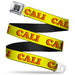 BD Wings Logo CLOSE-UP Full Color Black Silver Seatbelt Belt - CALI Yellow/Orange Webbing Seatbelt Belts Buckle-Down   