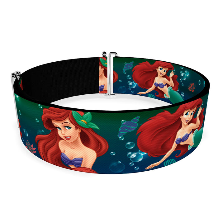 Cinch Waist Belt - Ariel Poses w Flounder Green Blue Fade Womens Cinch Waist Belts Disney   