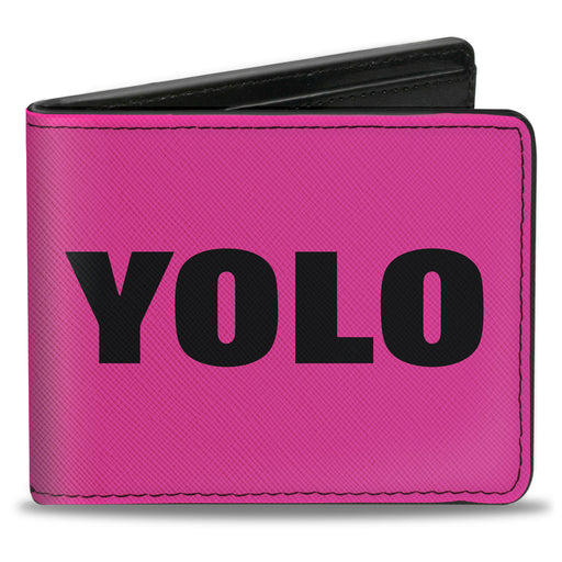 Bi-Fold Wallet - YOLO Pink Black Bi-Fold Wallets Buckle-Down   