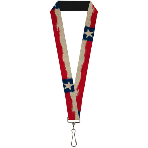Lanyard - 1.0" - Texas Flag CLOSE-UP Distressed Painting Lanyards Buckle-Down   
