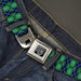 BD Wings Logo CLOSE-UP Full Color Black Silver Seatbelt Belt - Argyle Green/Navy/Green/White Webbing Seatbelt Belts Buckle-Down   