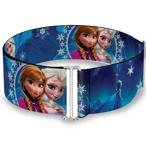 Cinch Waist Belt - Anna & Elsa Poses Castle & Mountains Blues Womens Cinch Waist Belts Disney   