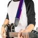 Guitar Strap - Hash Mark Stripe Navy Turquoise Fuchsia White Guitar Straps Buckle-Down   