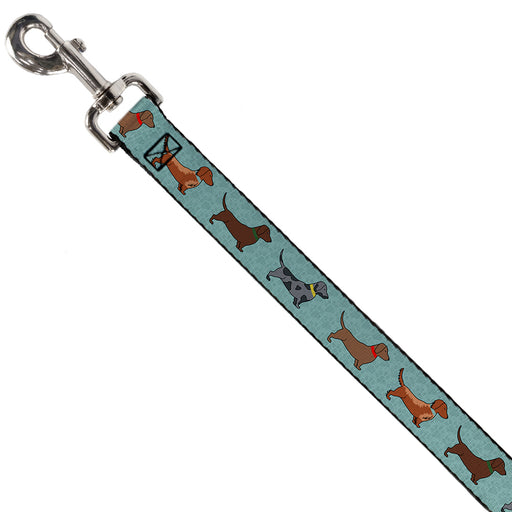 Dog Leash - Dachshund 4-Dogs/Paws Aquas Dog Leashes Buckle-Down   