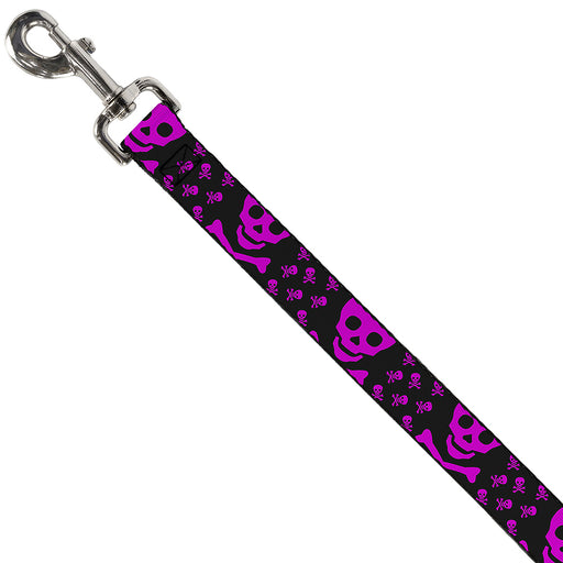 Dog Leash - Skull w/Babies Black/Fuchsia Dog Leashes Buckle-Down   