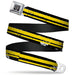 BD Wings Logo CLOSE-UP Full Color Black Silver Seatbelt Belt - Racing Stripe2 Weathered Black/Yellow Webbing Seatbelt Belts Buckle-Down   