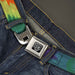 BD Wings Logo CLOSE-UP Full Color Black Silver Seatbelt Belt - BD Tie Dye Webbing Seatbelt Belts Buckle-Down   