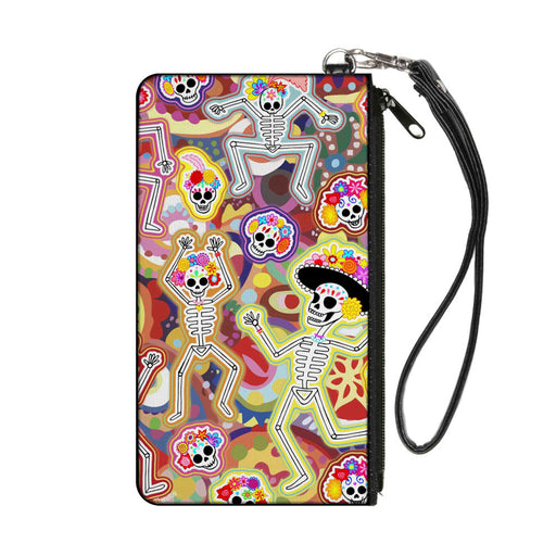 Canvas Zipper Wallet - LARGE - Dancing Catrinas Collage Multi Color Canvas Zipper Wallets Thaneeya McArdle   