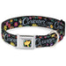 Alice in Wonderland THIS WAY Sign/Flowers Full Color Seatbelt Buckle Collar - CURIOUSER AND CURIOUSER/Flowers of Wonderland Collage Seatbelt Buckle Collars Disney   