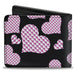 Bi-Fold Wallet - Eighties Hearts Black Fuchsia White Bi-Fold Wallets Buckle-Down   