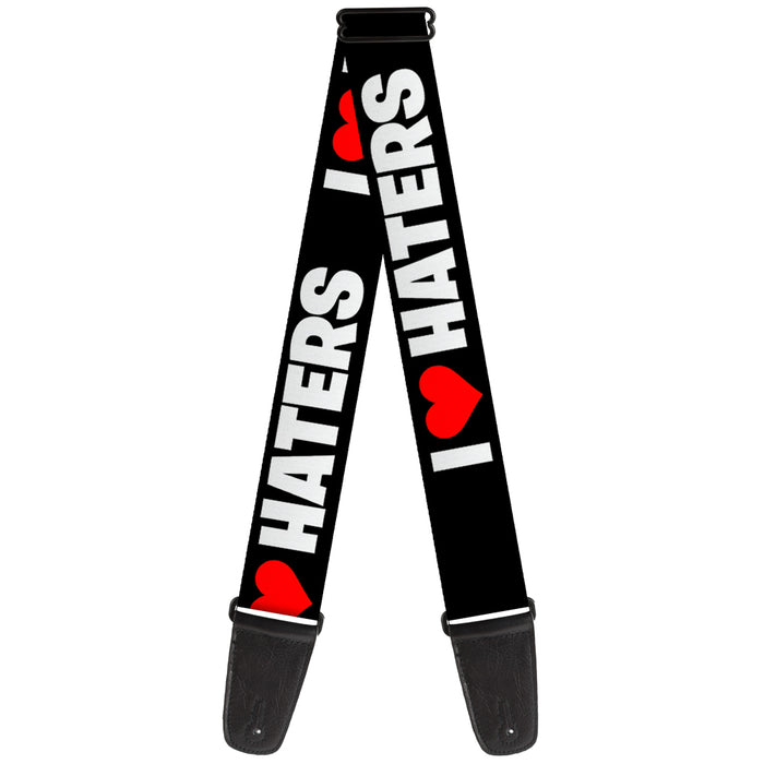 Guitar Strap - I "HEART" HATERS Black White Red Guitar Straps Buckle-Down   