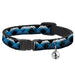 Cat Collar Breakaway - Plaid X Gradient Black White Blue Breakaway Cat Collars Buckle-Down   