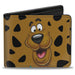 Bi-Fold Wallet - SCOOBY DOO CLOSE-UP Expression Spots Brown Black White Bi-Fold Wallets Scooby Doo   