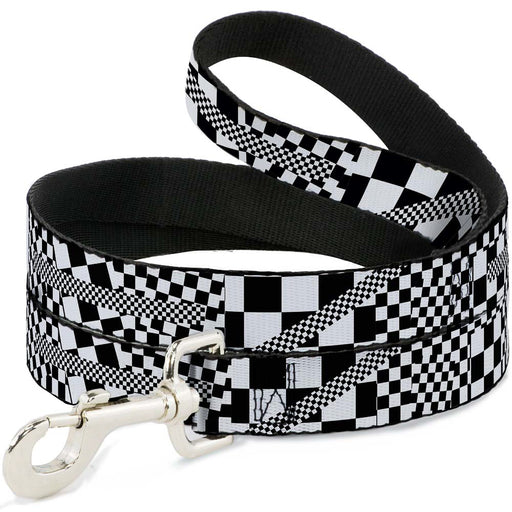 Dog Leash - Funky Checkers Black/White Dog Leashes Buckle-Down   