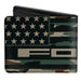 Bi-Fold Wallet - FORD Script Americana Flag Weathered Camo Olive Black Tan Bi-Fold Wallets Ford   