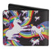 Bi-Fold Wallet - Unicorns Rainbow Swirl Black Bi-Fold Wallets Buckle-Down   