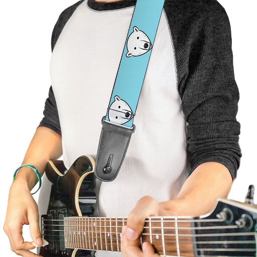 Guitar Strap - Polar Bear Repeat Baby Blue Guitar Straps Buckle-Down   