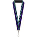 Lanyard - 1.0" - Chevron3 Split Turquoise Purple Black Lanyards Buckle-Down   