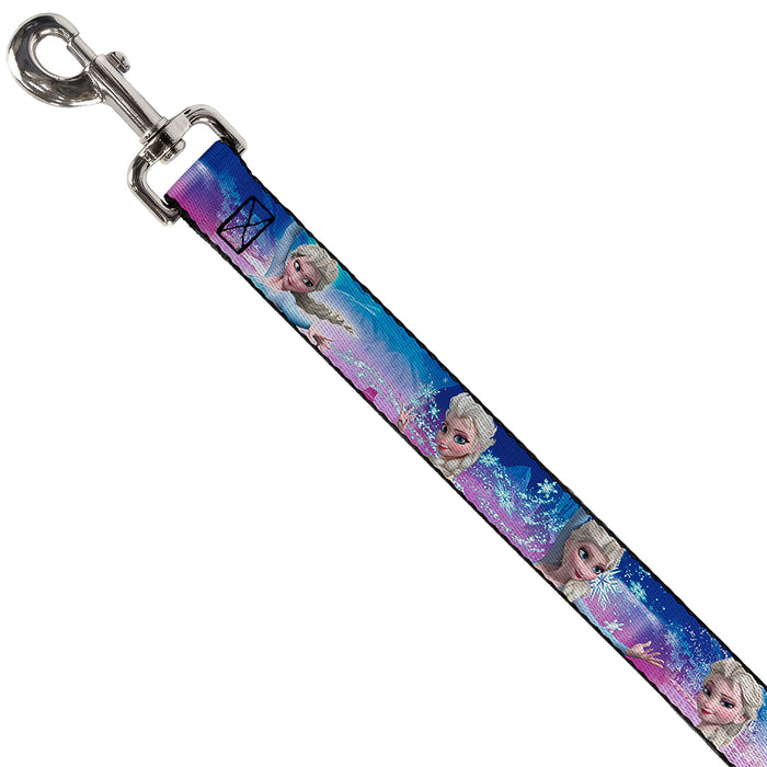 Dog Leash - Elsa the Snow Queen Poses/Castle & Snowy Mountains Blue-Pink Fade Dog Leashes Disney   
