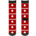 Sock Pair - Polyester - LIFEGUARD Logo Red White - CREW Socks Buckle-Down   