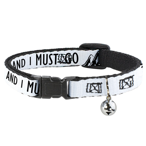 Cat Collar Breakaway - THE MOUNTAINS ARE CALLING AND I MUST GO Mountains Outline White Black Breakaway Cat Collars Buckle-Down   