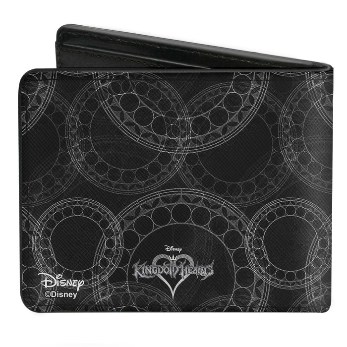 Bi-Fold Wallet - Kingdom Hearts Sora Pose Rings Black Grays Bi-Fold Wallets Disney   