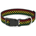 Plastic Clip Collar - Checker Black/Rasta Plastic Clip Collars Buckle-Down   