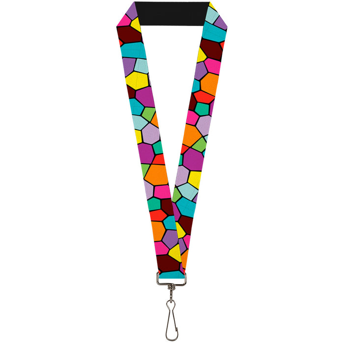 Lanyard - 1.0" - Stained Glass Mosaic2 Multi Color Navy Lanyards Buckle-Down   