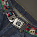 BD Wings Logo CLOSE-UP Full Color Black Silver Seatbelt Belt - Sugar Skulls Zarape Multi Color Webbing Seatbelt Belts Buckle-Down   