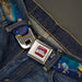 The Adventures of Jimmy Neutron Logo Full Color Red/Blues Seatbelt Belt - Jimmy Neutron, Carl & Goddard Flying in Space Webbing Seatbelt Belts Nickelodeon   