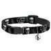 Cat Collar Breakaway - Geometric 3-D Skull Face Chevron Black Grays White Breakaway Cat Collars Buckle-Down   