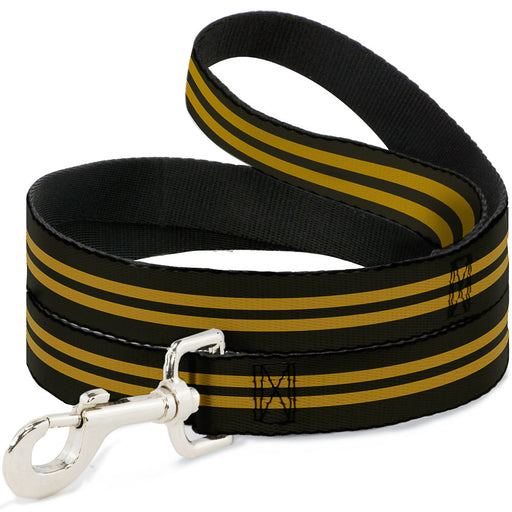 Dog Leash - Stripe Black/Gold Dog Leashes Buckle-Down   