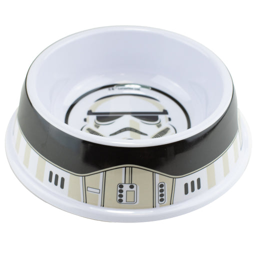 Single Melamine Pet Bowl - 7.5 (16oz) - Star Wars Stormtrooper Helmet + Utility Belt Bounding White Black Grays Pet Bowls Star Wars   