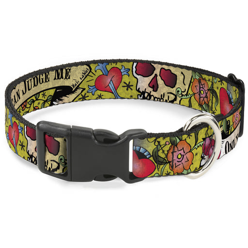 Plastic Clip Collar - Only God Can Judge Me Yellow Plastic Clip Collars Buckle-Down   