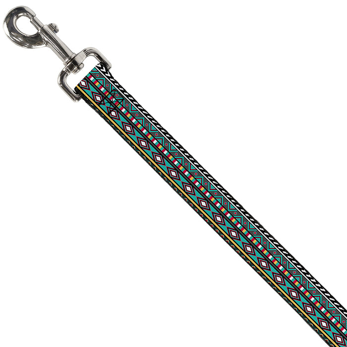 Dog Leash - Geometric5 Gray/Teal/White/Pink/Yellow Dog Leashes Buckle-Down   