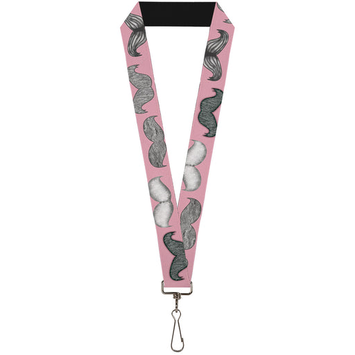 Lanyard - 1.0" - Mustaches Pink Sketch Lanyards Buckle-Down   