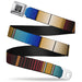 BD Wings Logo CLOSE-UP Full Color Black Silver Seatbelt Belt - Zarape6 Vertical Stripe Gold/Blues/Black/Red Webbing Seatbelt Belts Buckle-Down   