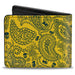 Bi-Fold Wallet - Bandana Skulls Gold Green Bi-Fold Wallets Buckle-Down   