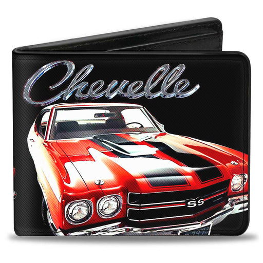 Bi-Fold Wallet - 1970 Chevrolet CHEVELLE Black Silver Red Bi-Fold Wallets GM General Motors   